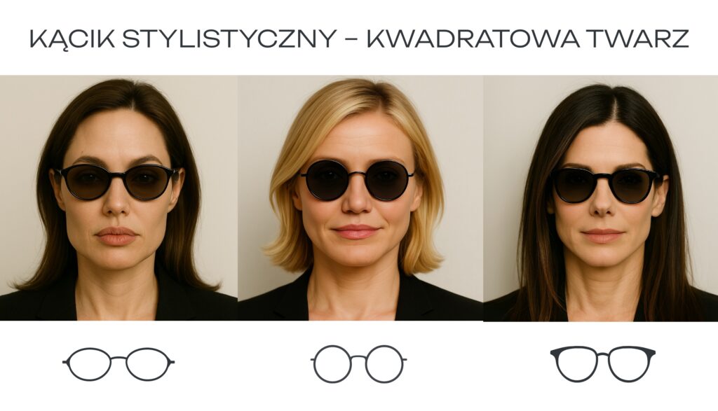 Dobór okularów do kwadratowej twarzy – owalne, okrągłe i zaokrąglone oprawki łagodzące rysy